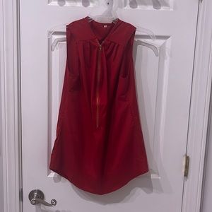 Red, Half zip dressy tank top